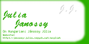 julia janossy business card